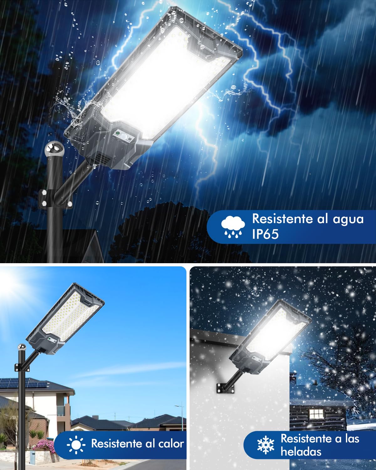 Sararoom Farolas Solares Exteriores, 600W Potente Farola, 6500K Foco LED con Sensor de Movimient - IP65 Impermeable Luz Solar Exterior, Mando a Distancia, Luz de Seguridad para Jardín Patio Garage