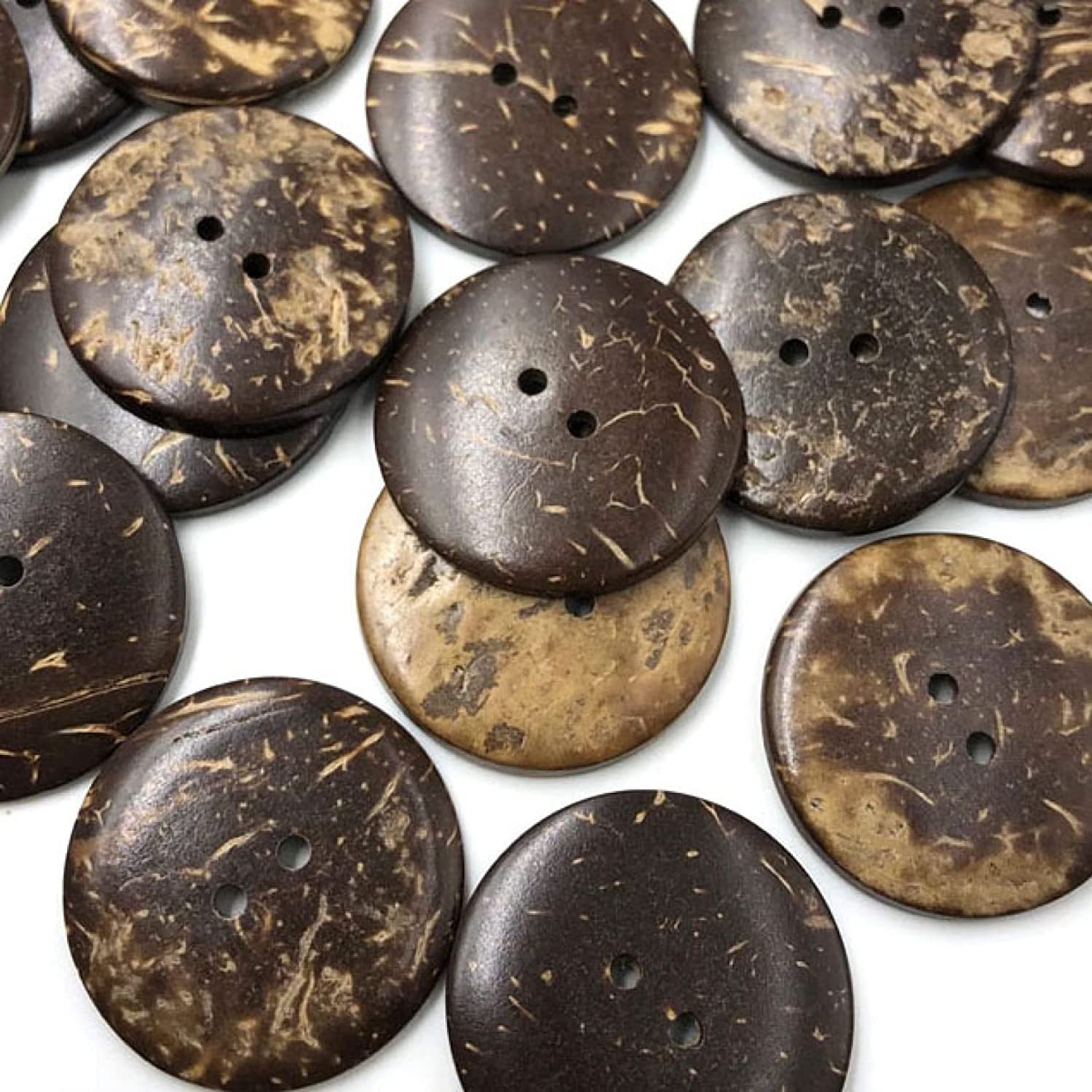 150 Bottoni In Legno Per Cucire Fdit: Forma A Ciotola, Multicolori, 2 Fori, Diametro 30mm, Per Abbigliamento E Artigianato Fai Da Te