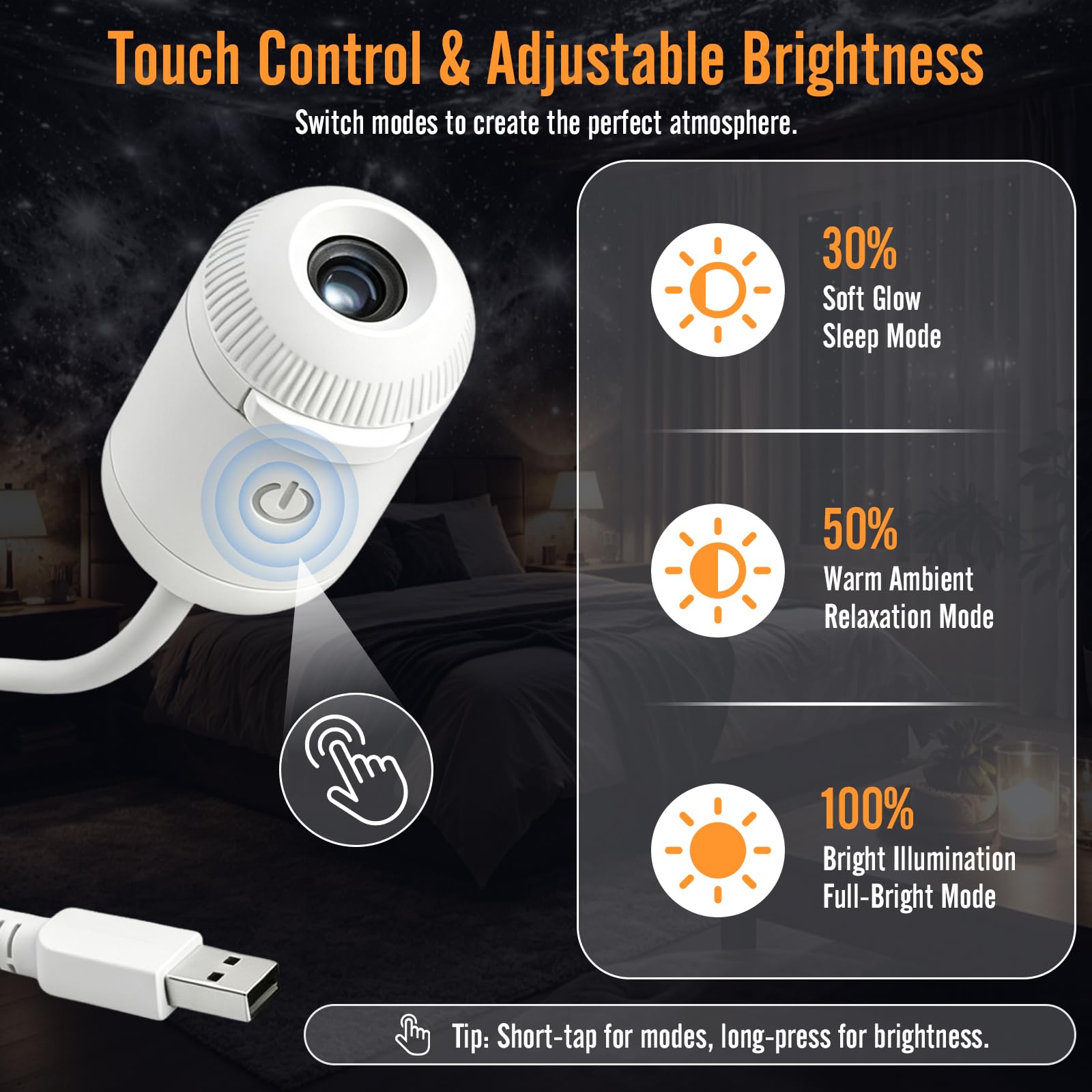 Proiettore cielo stellato, HD 5D, proiettore olografico Galaxy Night Light