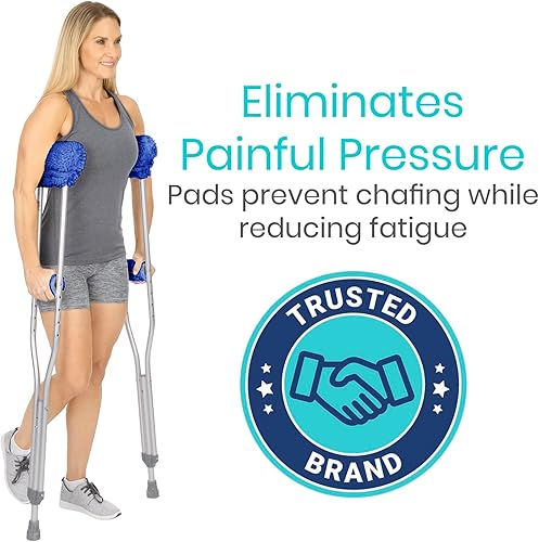 Miniatura 40 de Vive Almohadillas para muletas de piel de oveja y empuñaduras de mano, cómodas, transpirables, lavables a máquina para adultos, fundas de accesorios