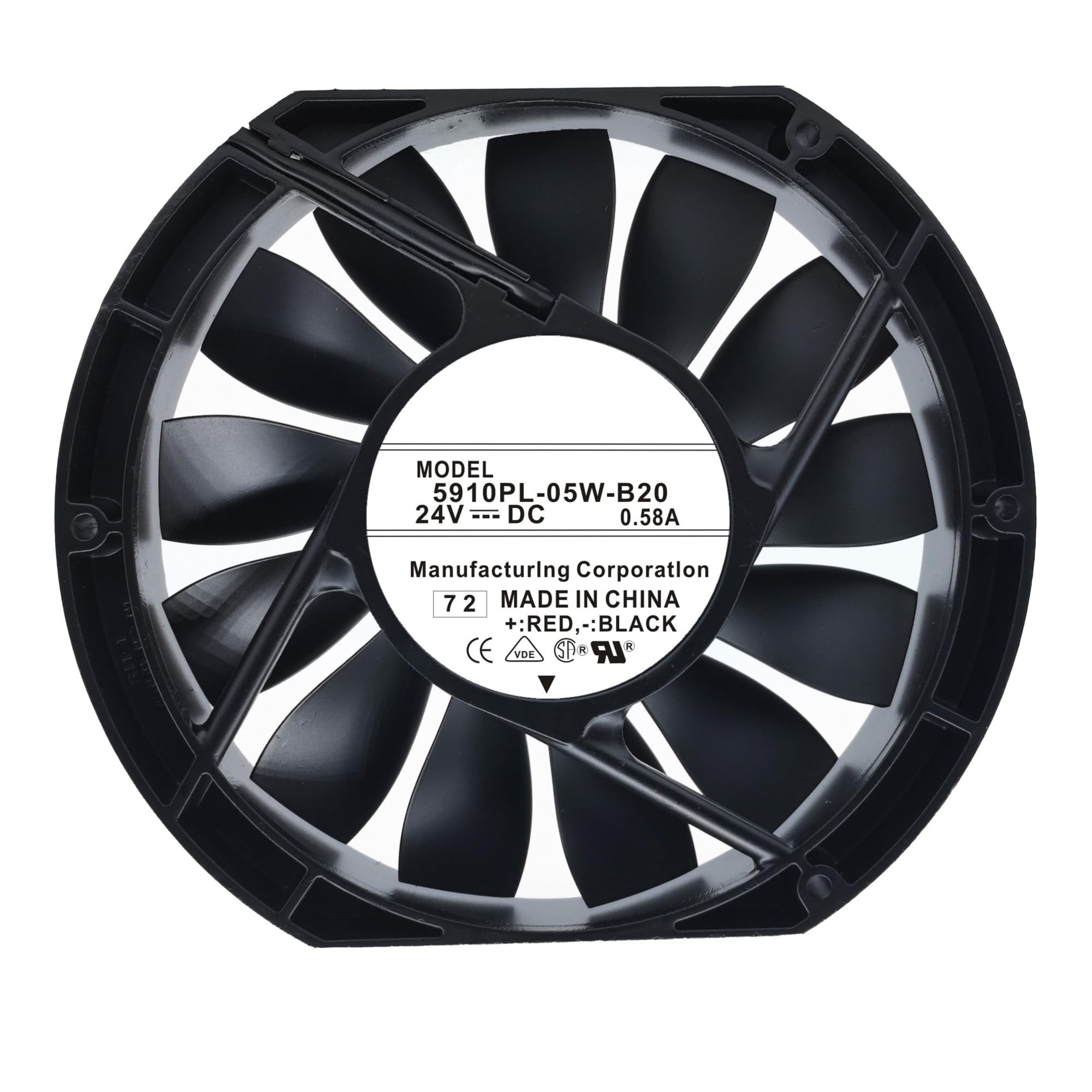 Ventilateur de refroidissement DC 24V 13.9W extracteur d'air industriel 170mm