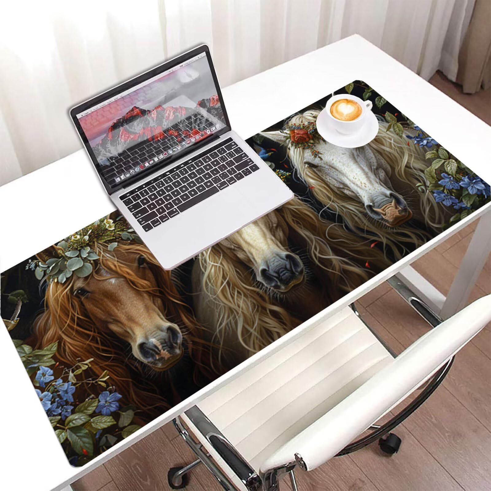 Fabryczna podkładka pod mysz XXL 1000x400, podkładka pod mysz na biurko wodoodporna podkładka pod mysz koń, mysz z antypoślizgową podstawą, pod ręką szyte krawędzie, akcesoria do gier, prezent H2-534