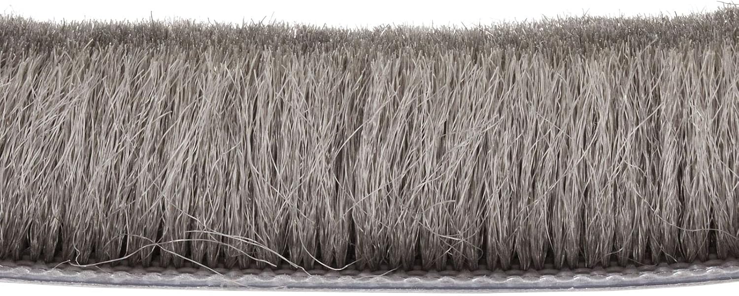 Self Adhesive Weather Stripping Door Seal Brush, 0.36 x 0.59 Inch Thick (39.3 ft, Grey) - - 