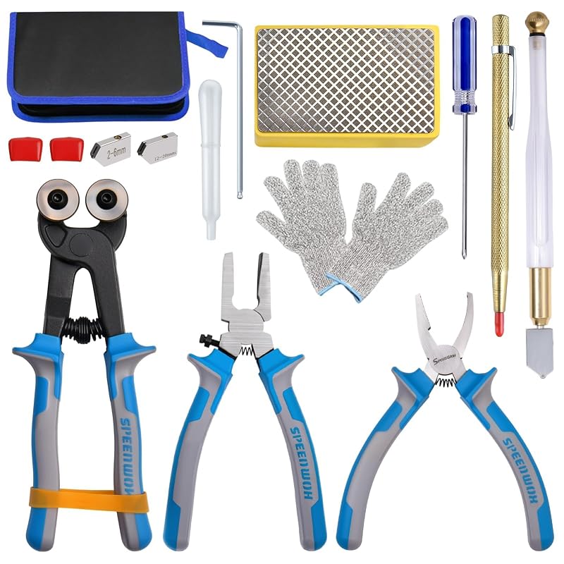 Kit de Alicates e Ferramentas para Corte e Quebra de Vidro SPEEDWOX 14 Peças