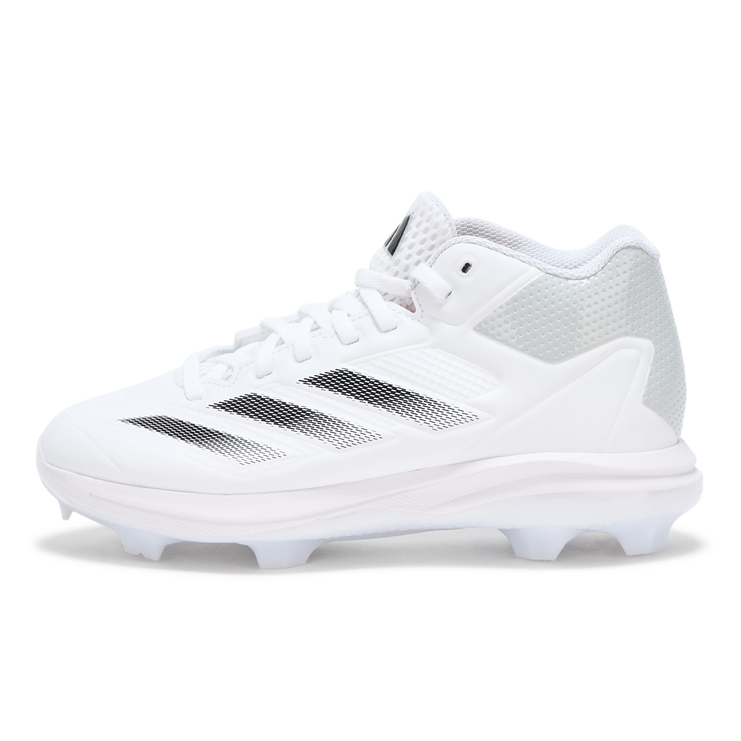 adidas Boy's Adizero Impact Baseball Sneaker, White/Black/Team Light Grey, 3 Little Kid