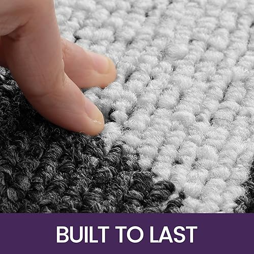 Miniatura 8 de DEXI Tapete para interiores, antideslizante, absorbente, resistente a la suciedad, 20 x 31 pulgadas, lavable a máquina y perfil bajo, color negro