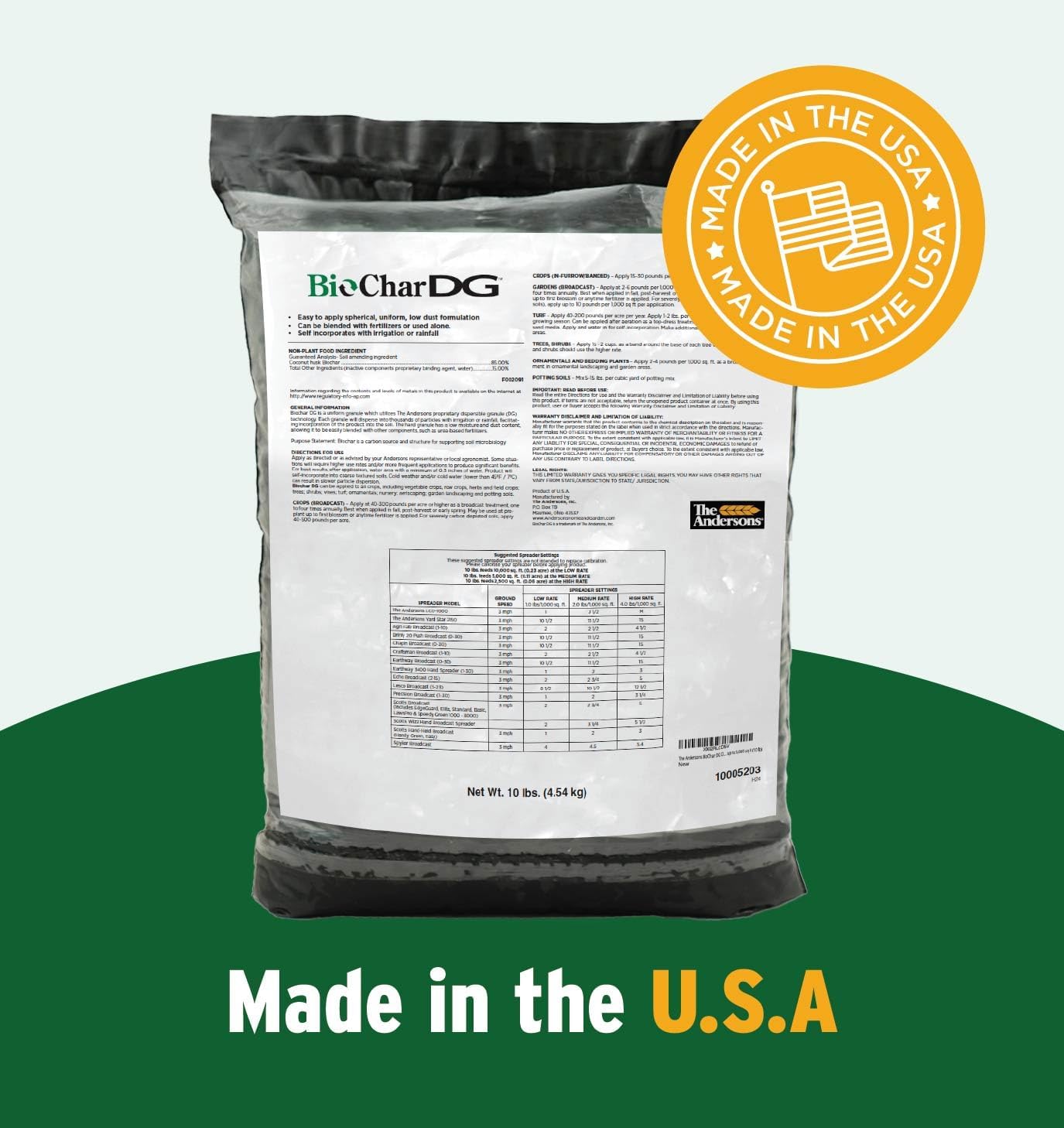 The Andersons BioChar DG Organic Soil Amendment - Covers up to 5,000 sq ft (10 lb)