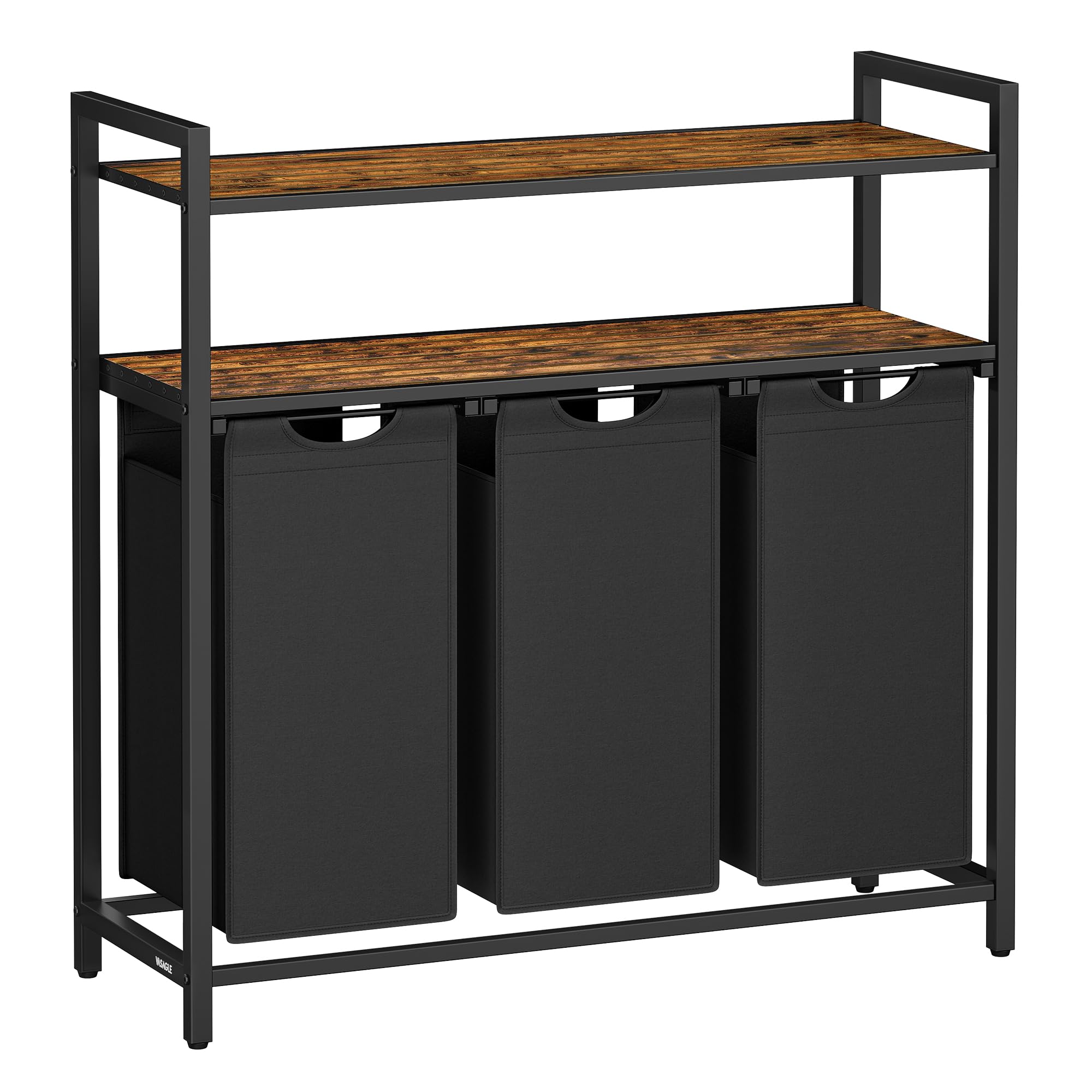 Cesto Portabiancheria 3 Scomparti Con Ruote - Bianco, 131L, Con Ripiano - Foto 7