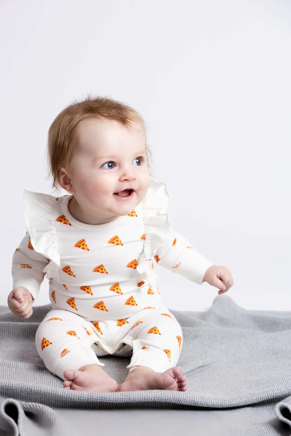 MONICA + ANDY Double Ruffle Romper, 100% Organic Baby Clothes for Girls, Baby Onesie, Newborn, Infant & Toddler Sizes