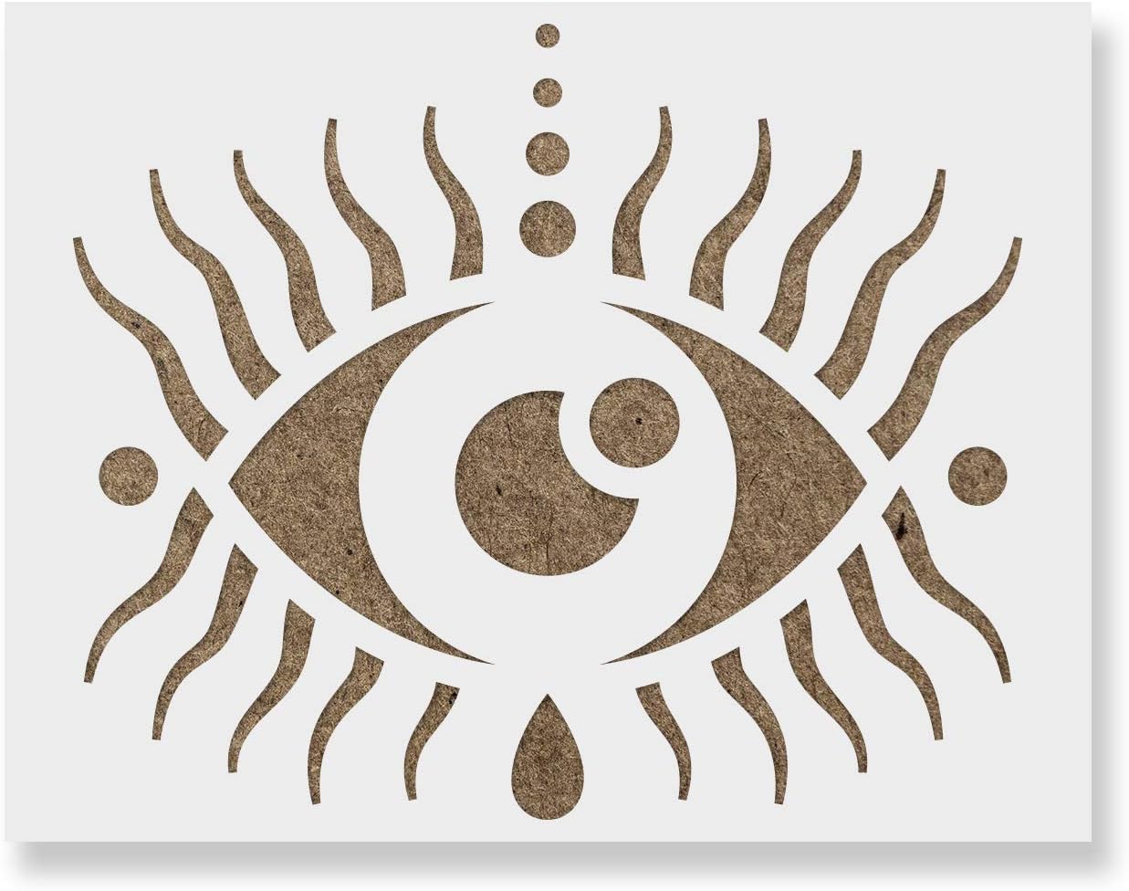 Puipuiga Evil Eye Stencil - Effortlessly Create Ghoulish Party Decor, Spooky Stencils, Paint Stencils, Halloween Table Decor