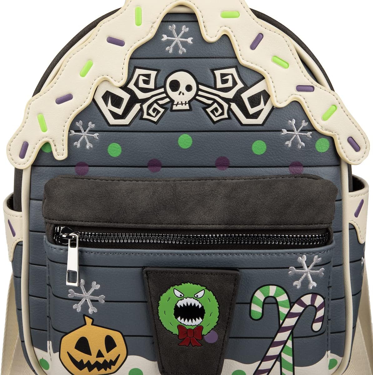 Bioworld Nightmare Before Christmas Frosted Christmas Town House Women's Mini Backpack