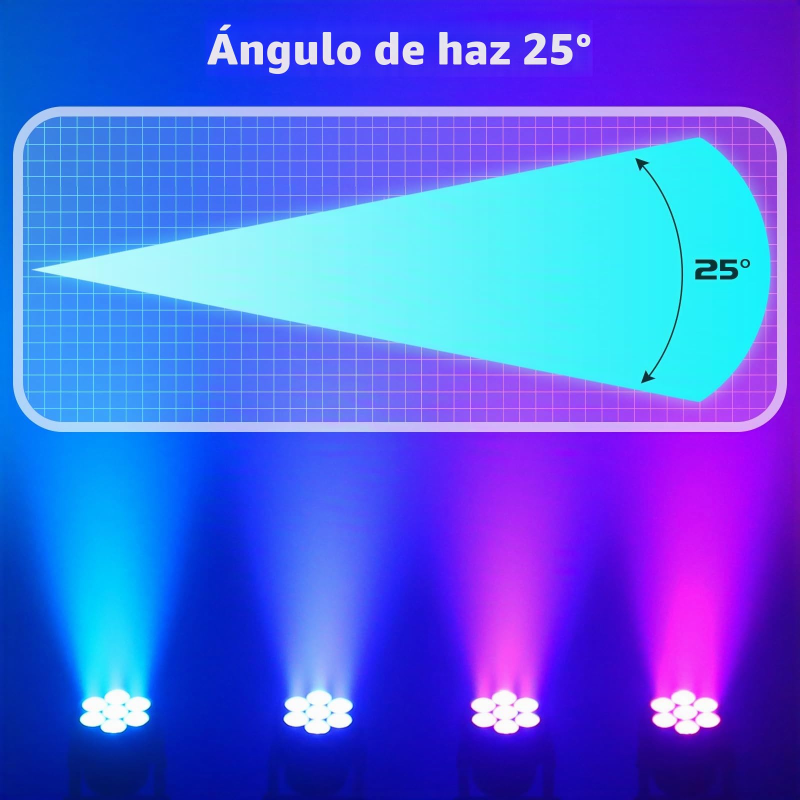 2 unidades 7X15W Cabeza Móvil RGBW LED dmx512 Luces Discoteca Focos Luz de Escenario con Control Remoto para Bar DJ Disco Party Ballroom-Nueva Versión