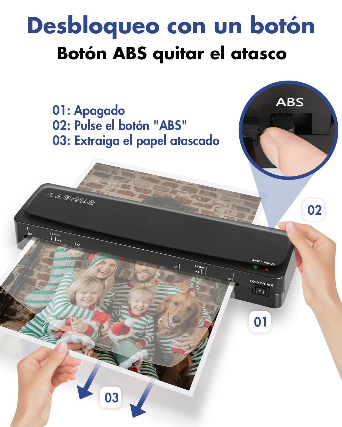 Plastificadora A3 Máquina de Laminadora, Fría de calentamiento con cortador de Papel, 5 en 1 plastificadora A3 portátil para hogar/oficina/escuela