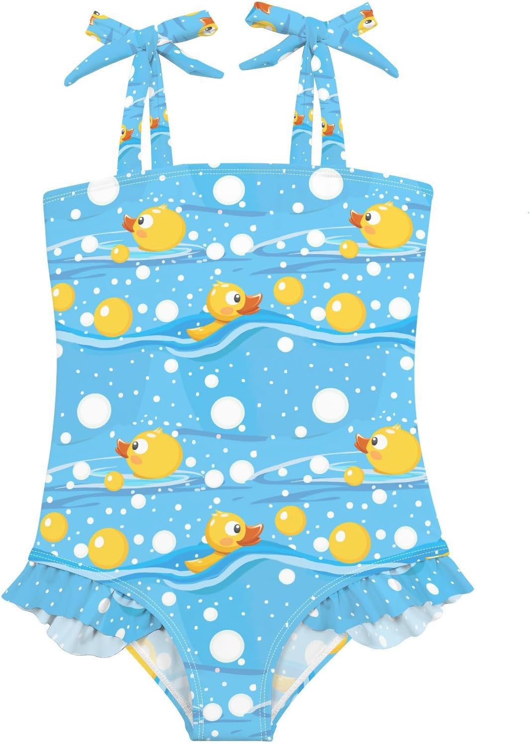 visesunny Toddler Girl Swimsuit Adjustable Strap Swimwear Cartoon Duck Swimming Bathing Suits for Girls 18M-6Y