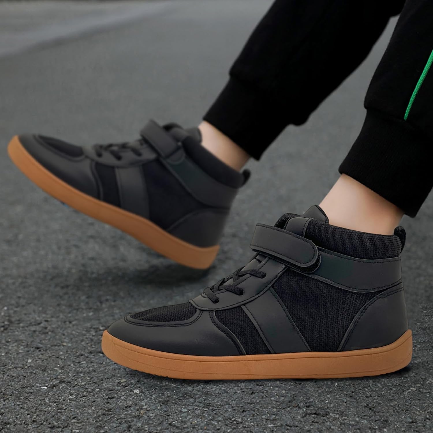 Kids High Top Sneakers Boys Girls Wrestling Shoes Tennis Walking Hiking Waterproof Boots Anti-Skid Athletic Running Shoes - Image 2