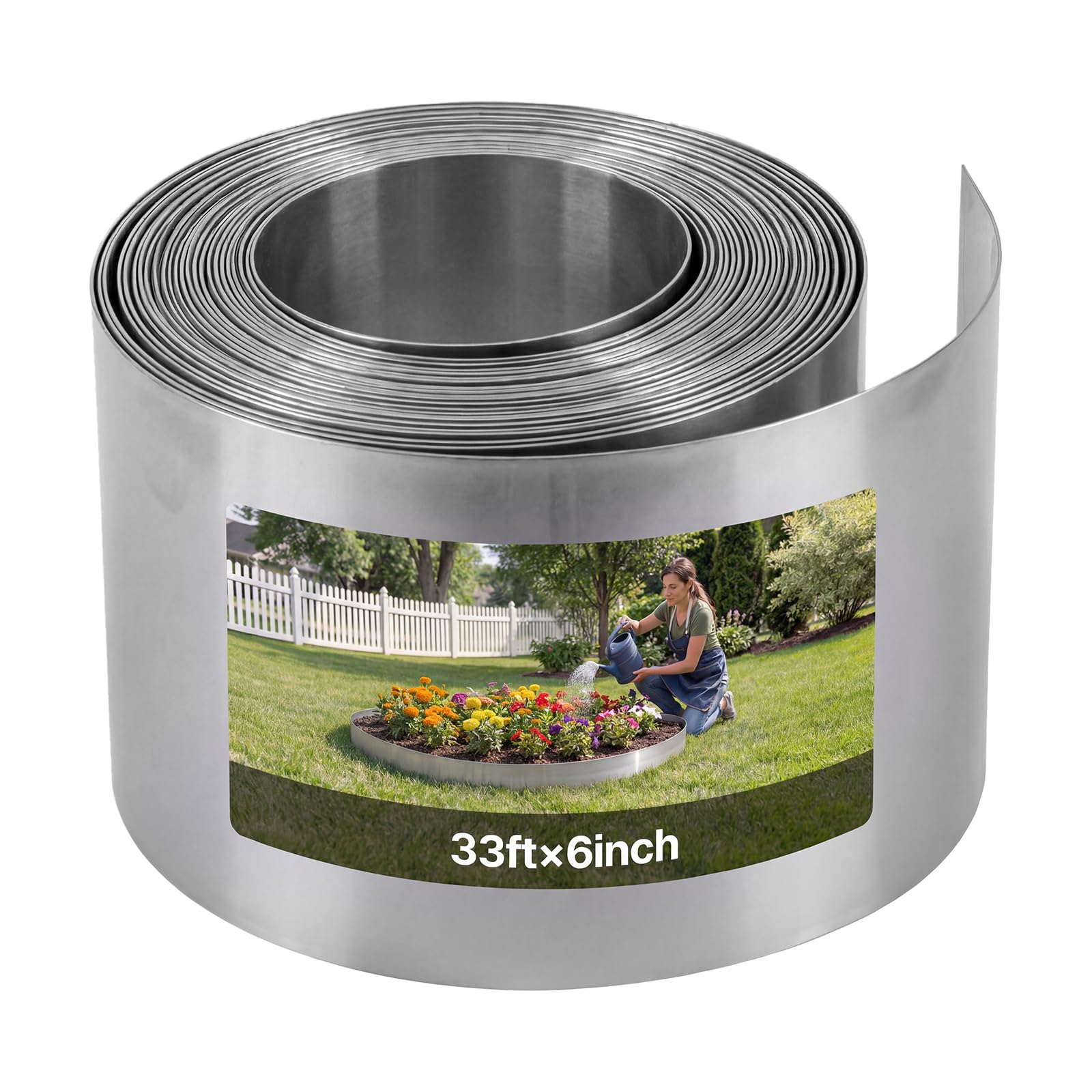 VEVOR Bordatura da Giardino per Aiuola in Metallo 10m x 15 cm, Rotolo Recinzioni per Prato Orto da Giardino Bordatura in Acciaio Corten Aiuole Sentieri Paesaggistica, Rotolo Bordi Aiuole Giardinaggio