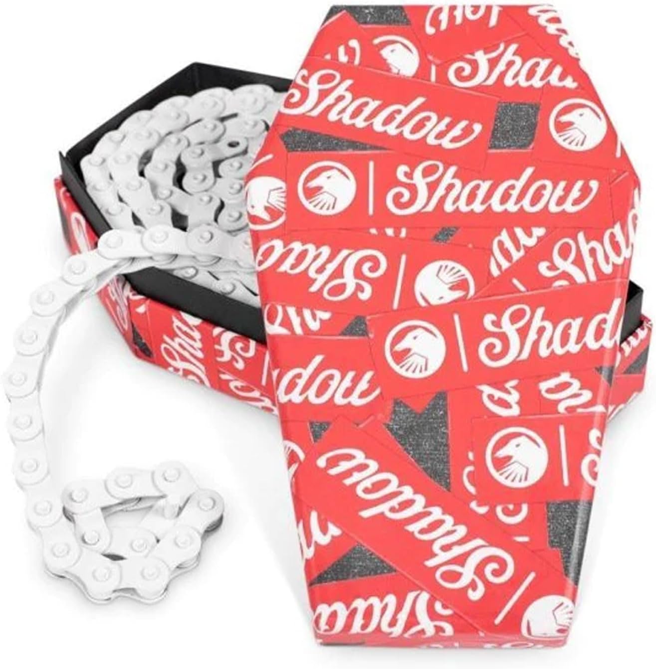 The Shadow Conspiracy Interlock 1/8" Durable Adjustable Half-Link Bike Chain V2 Compatible with 8T Driver & Up, White