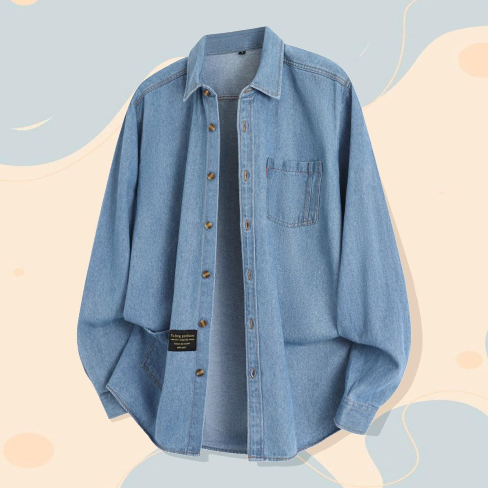 Generico Giacca di Jeans Uomo Giubbotto Abbigliamento Autunnali Denim Cowboy Casual Giubbino Giacchetto Oversize Primaverile Mezza Stagione