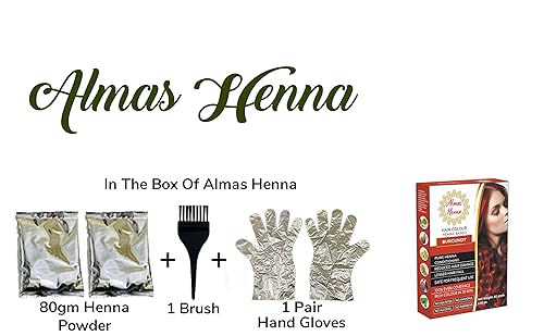 Miniatura 2 de Almas Henna - Tinte para el cabello, color borgoña, 100% orgánico en polvo de henna infundido con bondad de hierbas, color natural para cabello