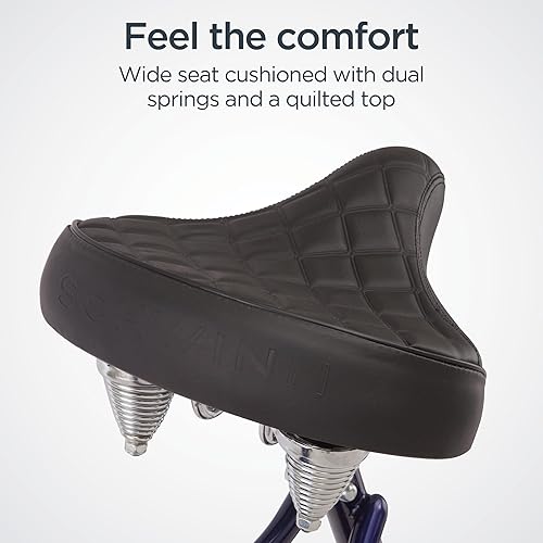 Miniatura 9 de Schwinn Mikko - Bicicleta crucero de playa para adultos, marco de acero de 17 pulgadas, ruedas anchas para estabilidad, frenos traseros y múltiples