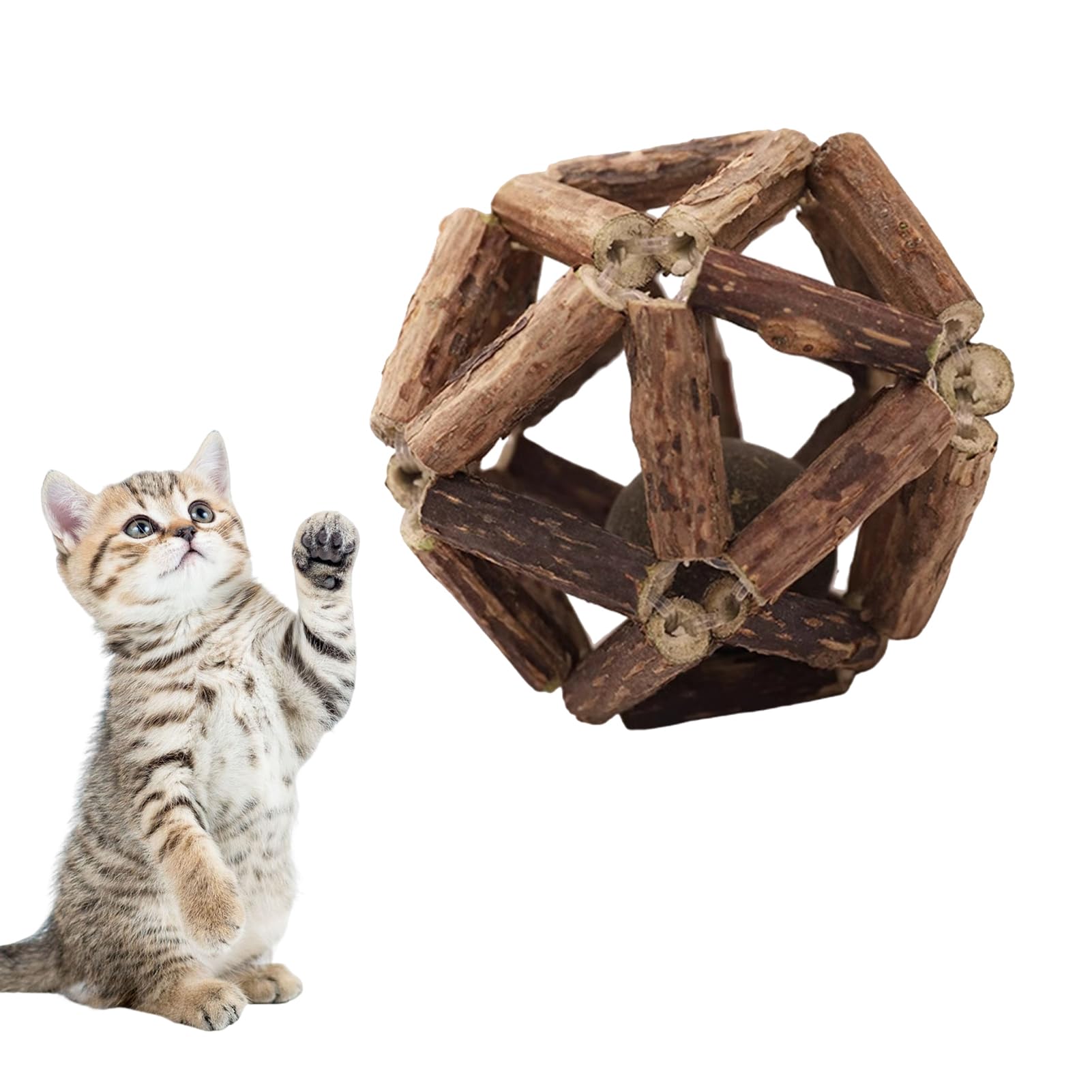 Roadoor Catnip Toys, Cat Nips Ball Toys for Indoor Cats Adult,Catnip Ball for Kitten Cleaning Teeth,Cat Chew Natural Silvervine Stick with Catnip (Large)