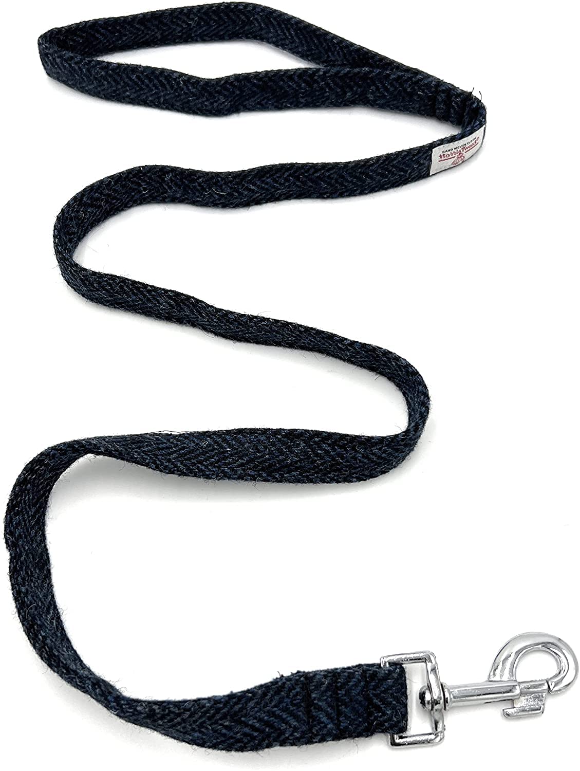 Harris Tweed Dog Lead (Navy Herringbone)