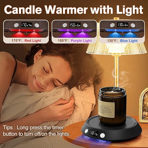 Miniatura 3 de Kepwam Calentador de taza de café  Calentador de café eléctrico de 55 W para escritorio, 3 ajustes de temperatura y calentador inteligente de tazas