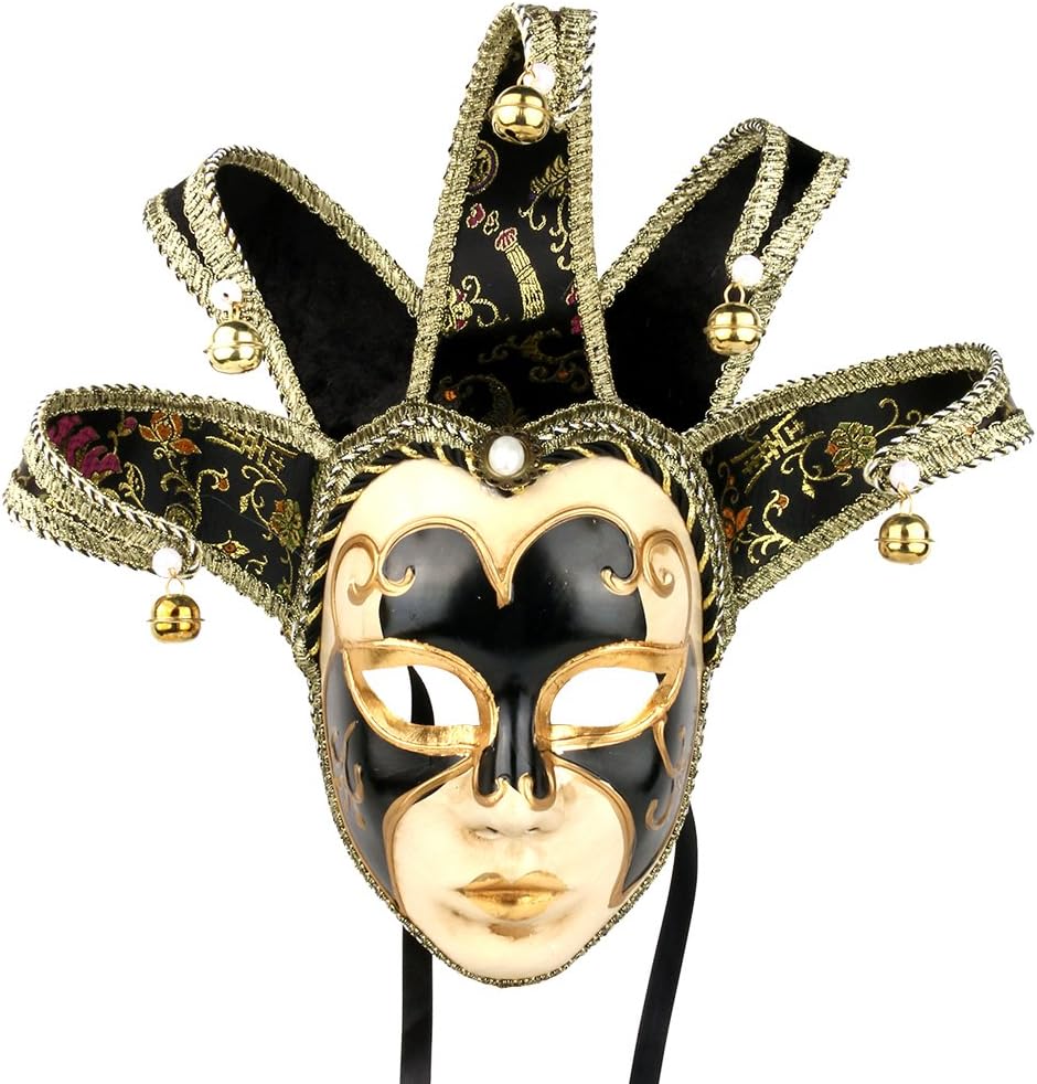 YU FENG Venetian Comedy Mask Exquisite Decoration Jester Masks for Party Holloween
