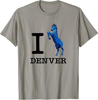 I Love Denver T-Shirt Blucifer Evil Blue Horse Tee Shirt T-Shirt