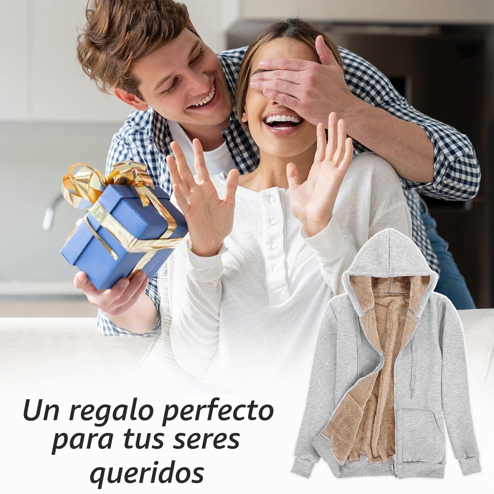 Niwicee Sudadera con Capucha para Mujer Abrigo Cálido de Invierno con Forro Polar y Cremallera Chaqueta Suave Manga Larga Hoodie con Bolsillo para Mujer
