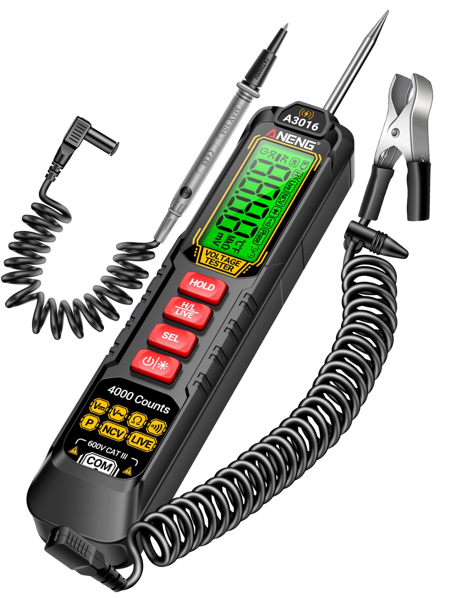 Photo 1 of 0.5V-600V Multimeter,AC/DC Automotive Test Light,Rechargeable Buzzer Circuit Tester with Sharp Probe,Polarity Indicator Light, Continuity Voltage Fuse Tester Pen with Alligator Clip for Sedan, SUV, RV