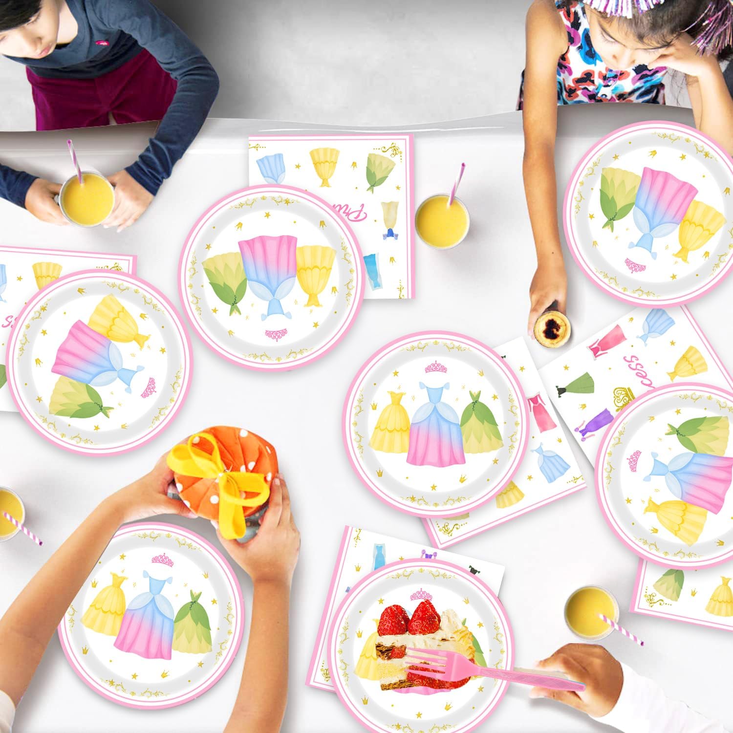 40pack Princess Party Supplies Baby Girl Shower Decorations Royal Dress Plates and Napkins Supplies Princess Birthday Party Decorations - Image 2