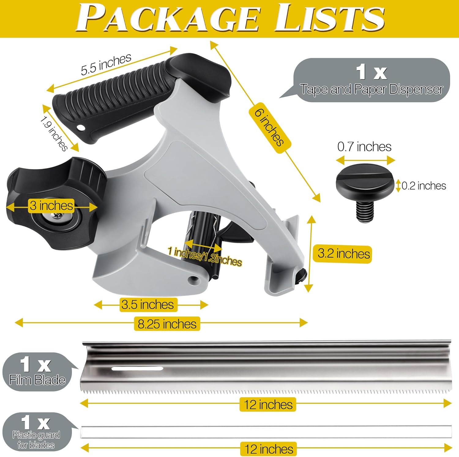 Enhon Painter's Tape and Masking Film Dispenser Kit with 12 Inch Film Blade for CuttingTape, Masking Film & Paper, Masking Tool for Home, Office Improvements Protects Surfaces from Paint Splatters