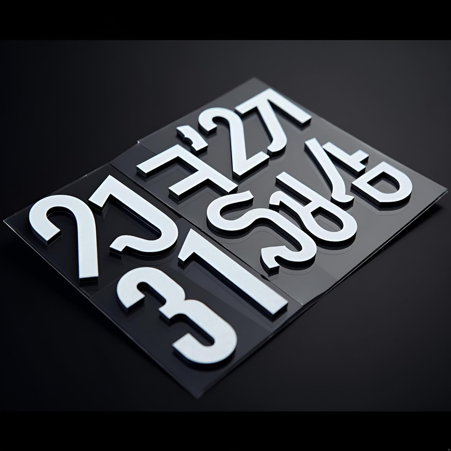 40Pcs White Pieces Reflective Mailbox Number Sticker Decal Adhesive Reflective Address Numbers Number 0-9 for Window, Signs, Door, Cars, Mailbox Accessories and Hardware (1inch)