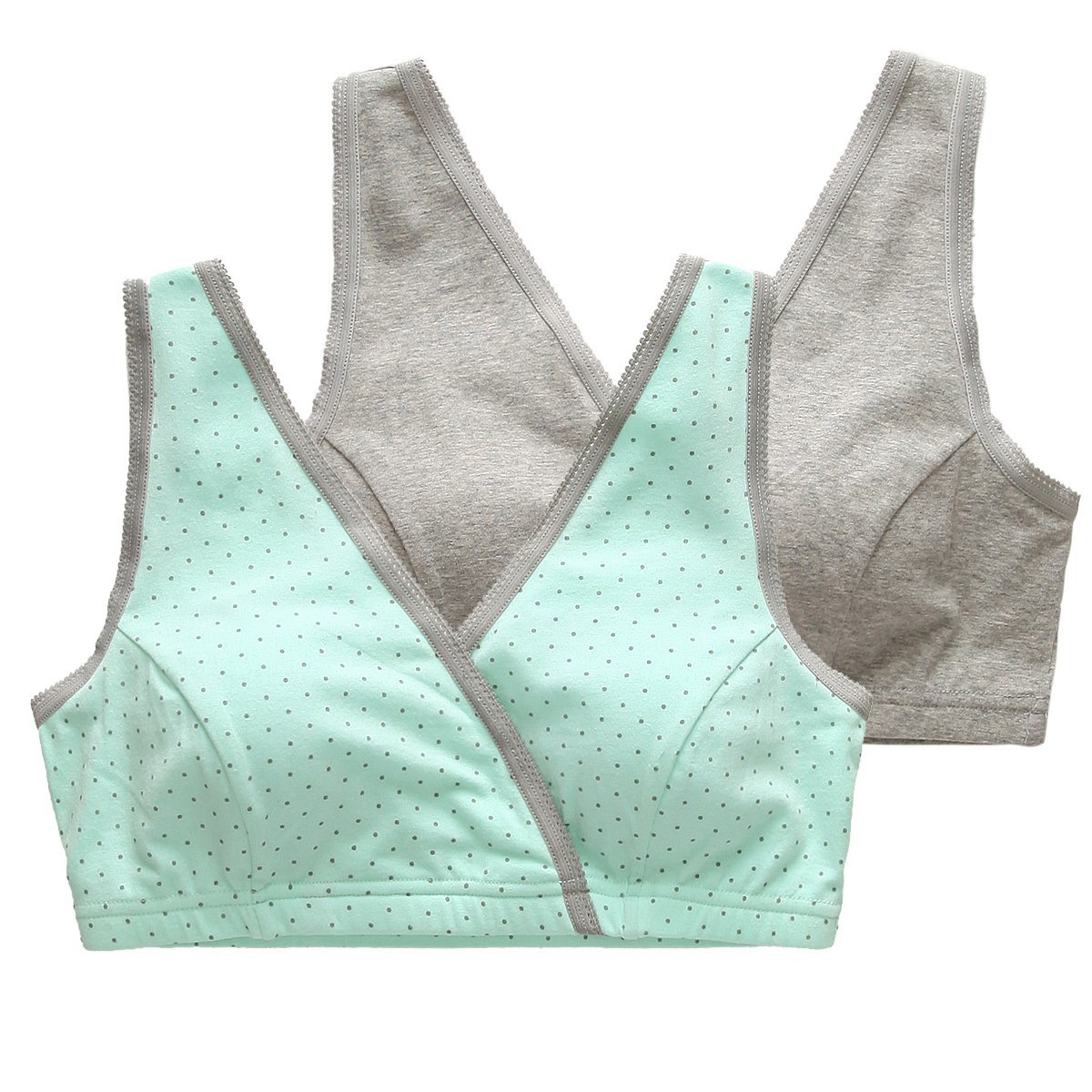 Nursing Bra, 2Pcs Seamless Maternity Women's Cotton Tank Sleep Comfort Bralette Bra Wirefree Supportive Clip Down Bras for Maternity Nursing Breastfeeding Pregnancy Women, L