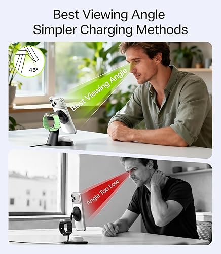 Miniatura 4 de Estación de carga 3 en 1 compatible con cargador MagSafe para Apple, soporte de cargador inalámbrico rápido de 15 W para iPhone 17, 16, 15, 14, 13,