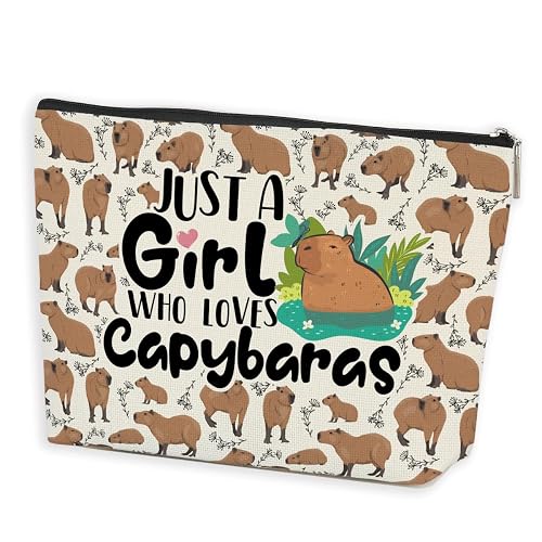 Azteoiz Capybara Makeup Bag, Capybara Gifts Birthday Decorations, Animal Lover Gifts for Women Girl Friend Graduation Friendship Birthday Gifts for Capybaras Lovers, Cosmetic Bag