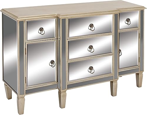 Miniatura 18 de Deco 79 Mesa decorativa de madera con espejo de 1 estante, 18 x 14 x 27 pulgadas, beige Beige,Crema,Plata,https://www.amazon.com/dp/undefined