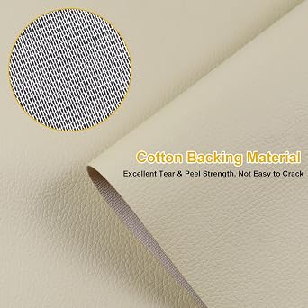 28 x 54 Faux Leather, Waterproof Vinyl Fabric, Marine Upholstery Fabric Replacement for Car Boat Seat Interiors Refurnish Home Sofa Furniture Decoration Beige