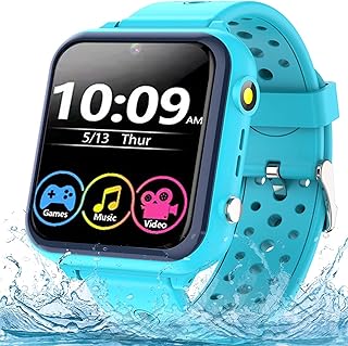 AOYMJRS Smartwatch per Bambini, Impermeabile Orologio Telefono Smartwatch Bambini con Giochi Torcia Musica Sveglia , 3-12 Anni Ragazzi e Ragazze Compleanno Natale(blue)