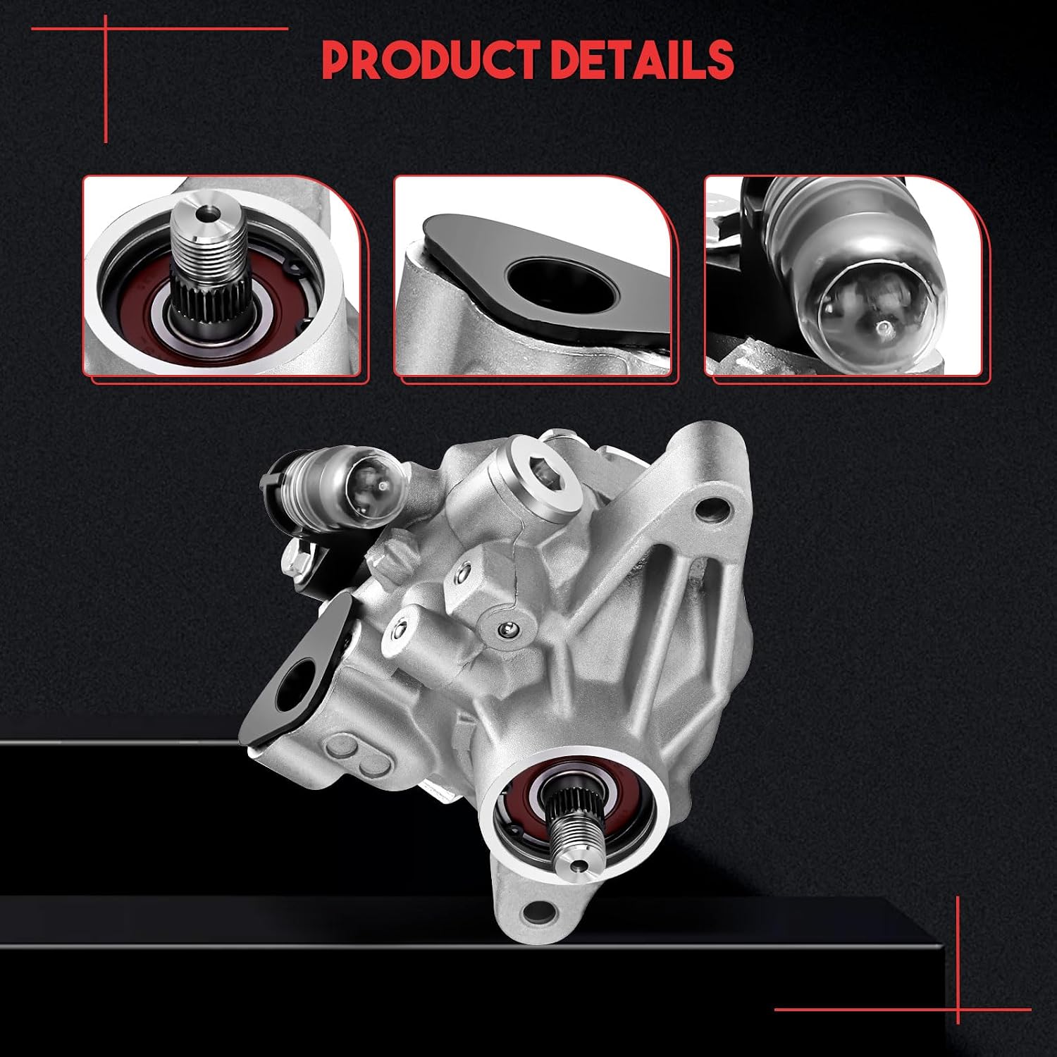 Power Steering Pump Compatible with 2006 2007 2008 2009 2010 2011 for Honda Civic L4 1.8L Replacement 21-5456 Power Steering Pump Pulley kit Power Assist Pump Assembly