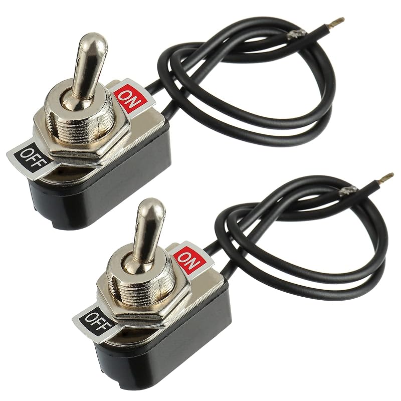Chave seletora tipo alavanca SPST 2 pinos ON/OFF HUAREW para carro, caminhão e barco – Pacote com 2