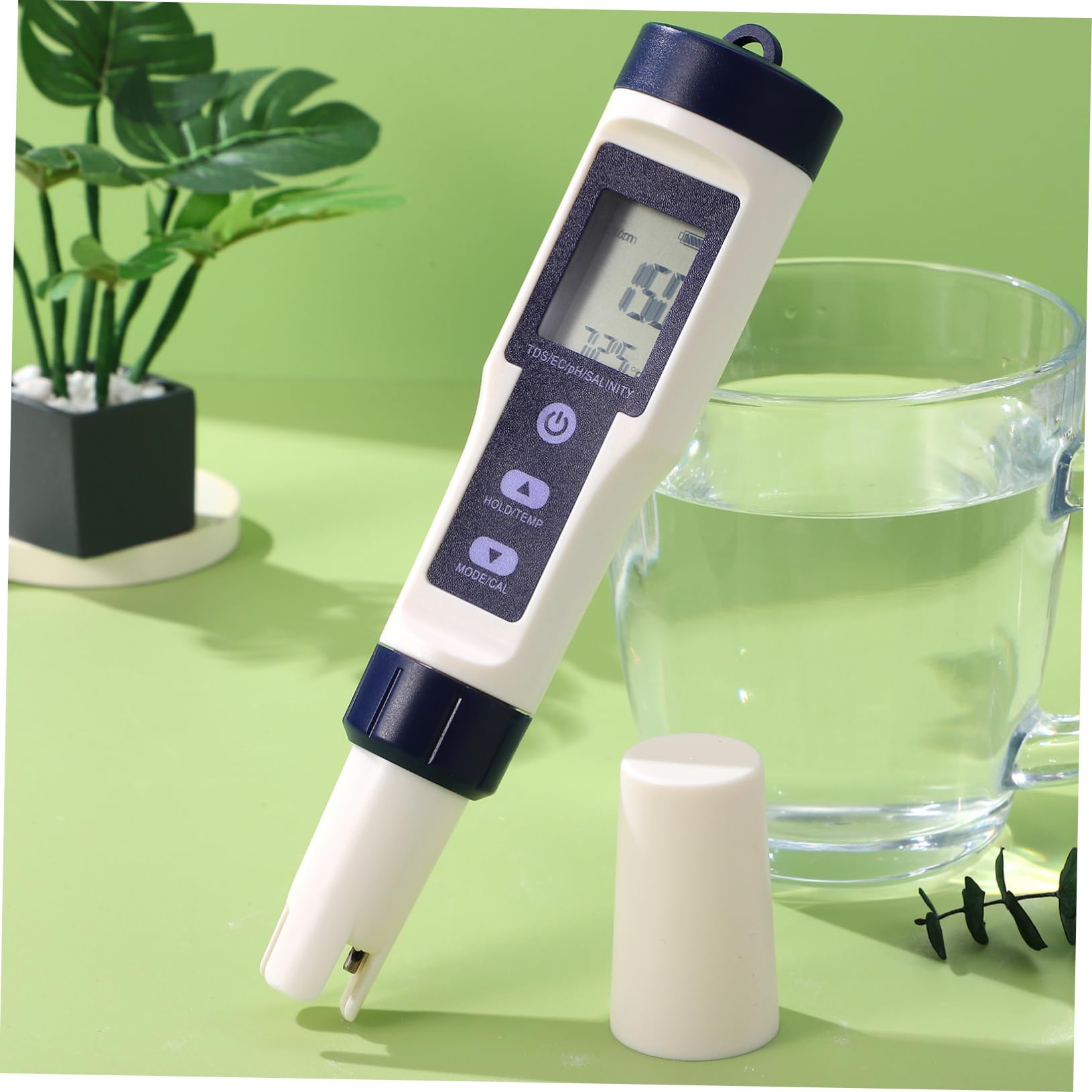 Digitaler Wasserqualitätsprüfer 5-in-1 aus Kunststoff für Pool