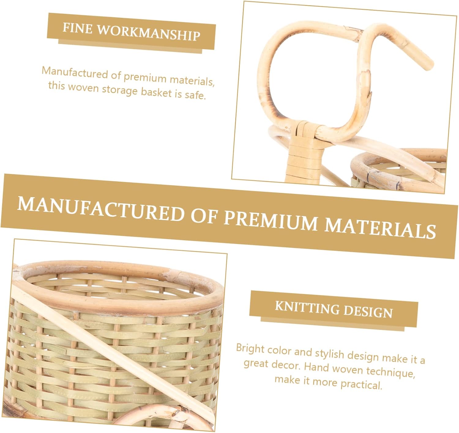 VOSAREA Handmade Rattan Tricycle Basket Mini Bamboo Pen Organizer for Desktop Decor Creative Storage for Home Office and Parties