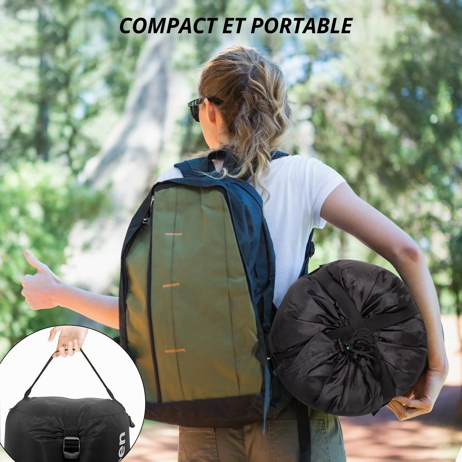 Leogreen Sac de Couchage en Duvet, -15℃~5℃, 210x80x35cm, pour Adultes | Ultra Compact Utilisable en 3-4 Saisons Sac Couchage Momie, Plus Chaud pour Le Camping, la randonnée et l'alpinisme
