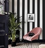 Cohoo Home Black and White Wallpaper Peel and Stick Striped Contact Paper for Cabinets Black and White Contact Paper Modern Self-Adhesive Removable Wallpaper Bedroom Bathroom Waterproof 118inL 18inW