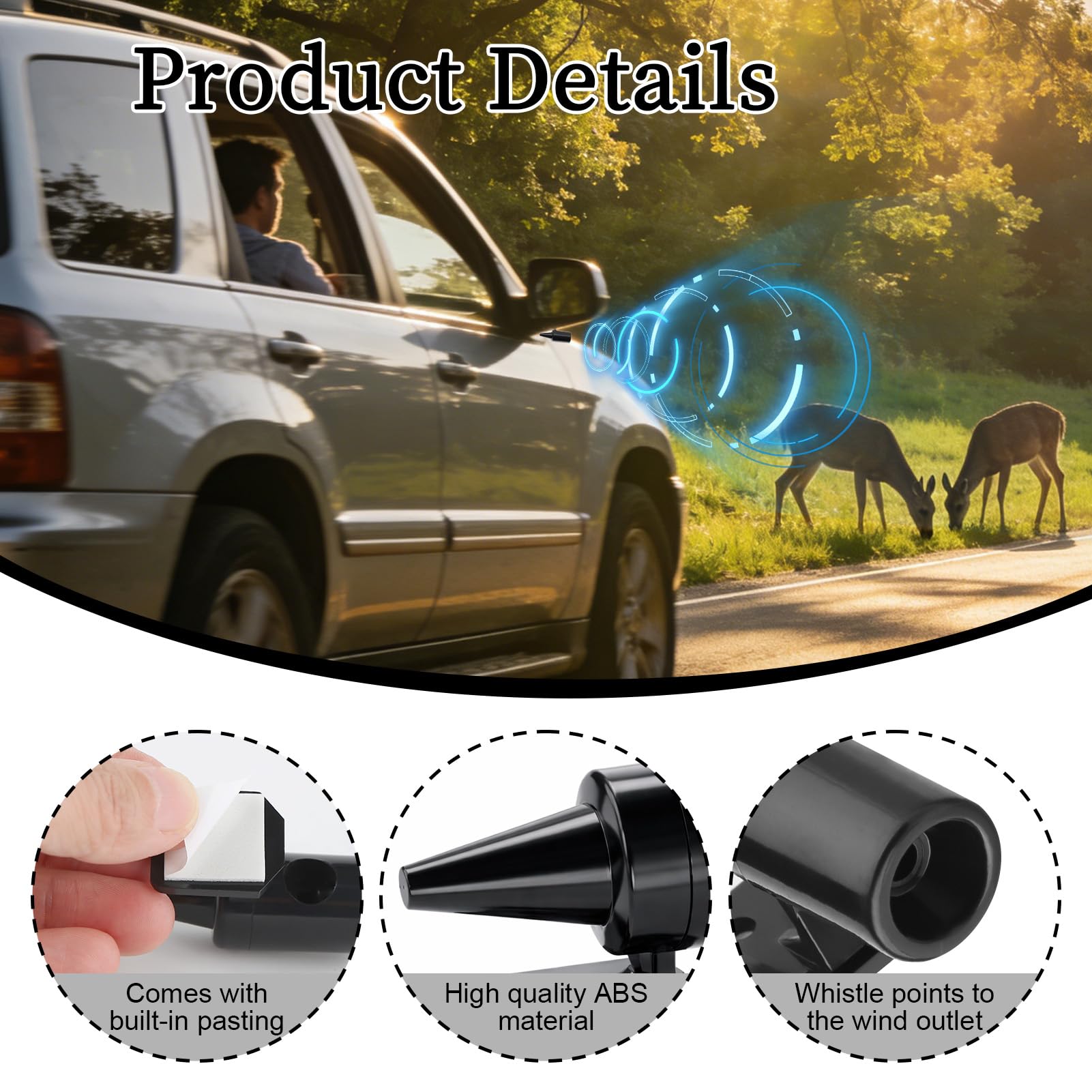 8PCS Ahuyentador de Jabalies, Silbato Ahuyentador de Animales para Coche, Alarma Ultrasónico de Advertencia para Animales para Coches y Motos, Dispositivo Anti Animales Coche de Jabalíes, Ciervos — view 4