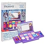 Disney Frozen All-in-One Kids Cosmetic Compact Set Includes Washable Lip Gloss, Eye Shimmer, Cheek Shimmer, Brushes Colorful Portable Beauty Set for Girls, Kids, and Toddlers Ages 3+ by Townley Girl