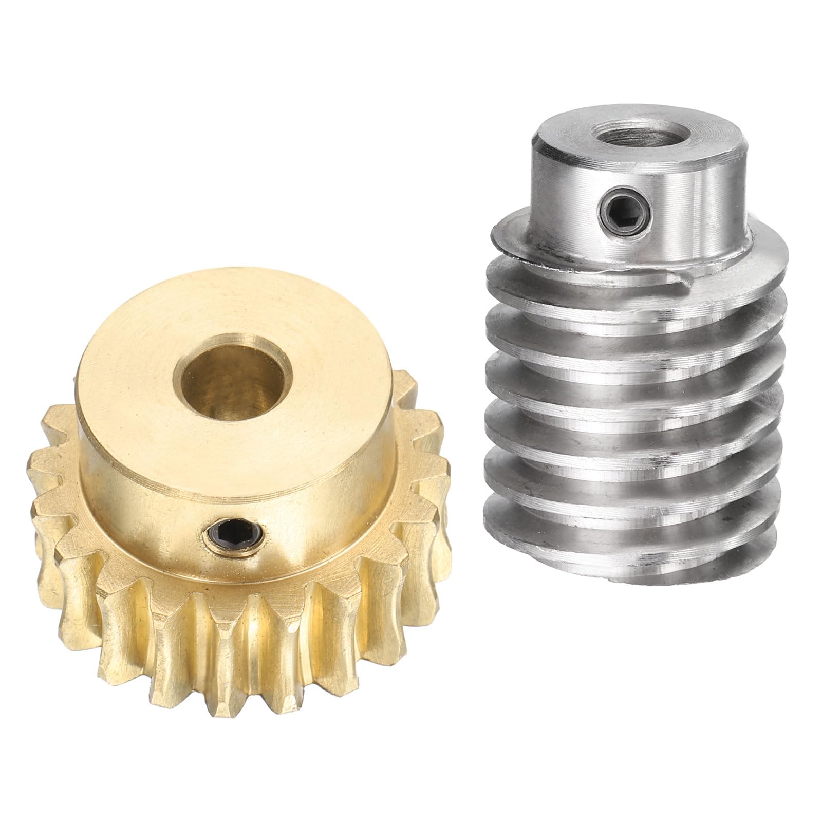 QUARKZMAN Engrenage À Vis Sans Fin 20T Module 1.5 Taux De Réduction 20:1, Roue De Boîte D'Engrenage De Rotation Droite(Engrenage- Alésage De 8mm, Tige En Acier #45 Alésage De 8mm)