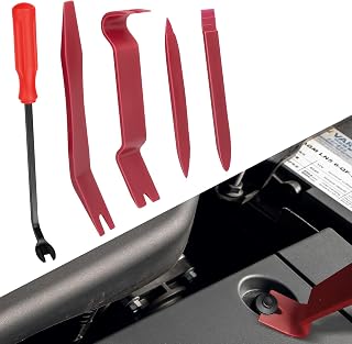 5PCS Auto Trim Removal Tool kit, Clip Removal Tool, Automotive Interior Fastener Puller Remover Body Repair Set, Car Accessories No Scratch Pry Tool for Car Panel and Dashboard Removal (Red)